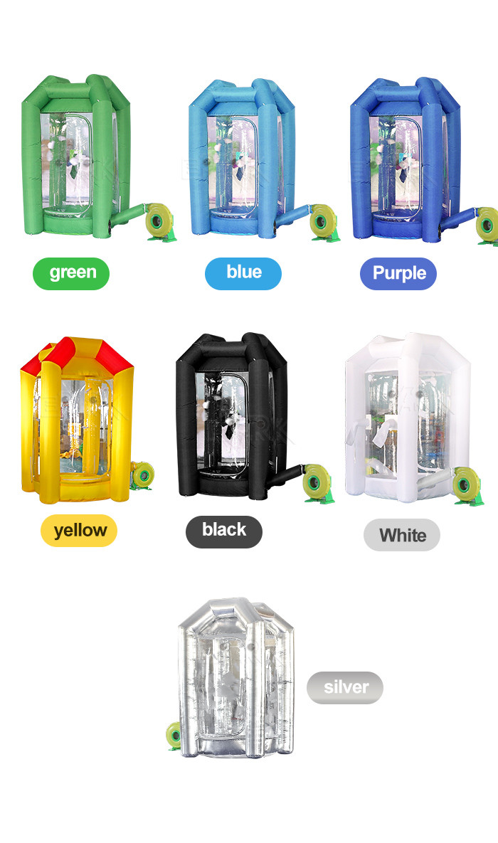Oxford Cloth Inflatable Money Grabber Catching Cash Booth Machine With Blower