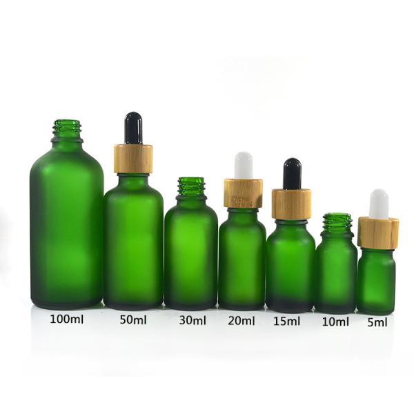 Green Color Essential Oil Glass Bottles , 1 oz 2 oz 4 oz Boston Round Glass