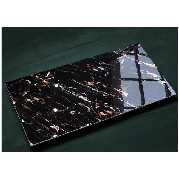 Black High Gloss Gold Marble Shiny Decorative Floor Tile 12x6 Vitrified Tiles
