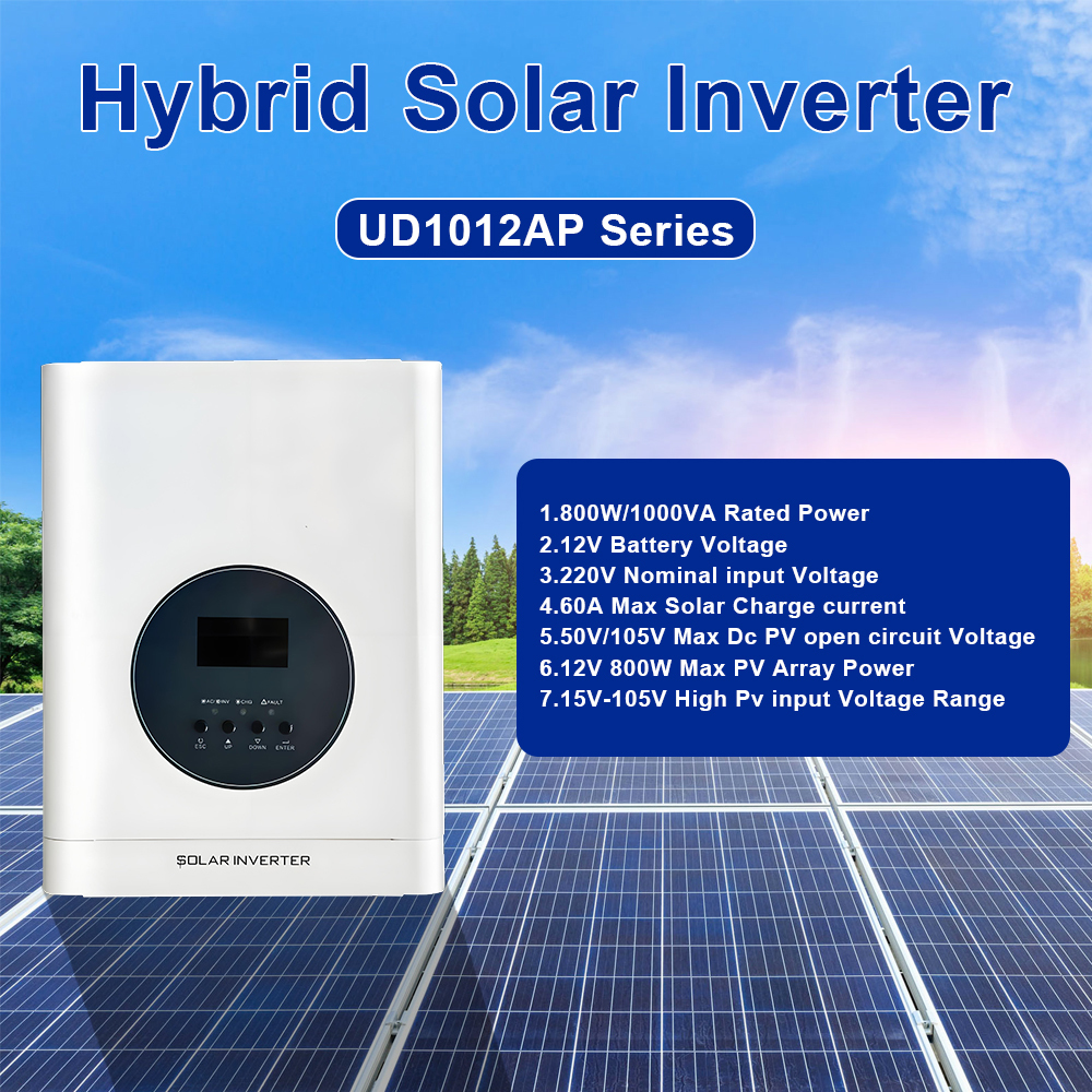 800W MPPT Charge Controller 12V Dc to AC 110V 220V 1Kva Hybrid Solar Inverter