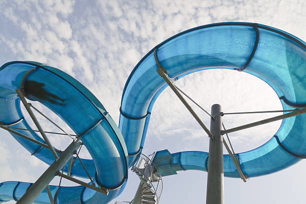 Mix Color Fiberglass Water Slide For Swimming Pool Custom Made
