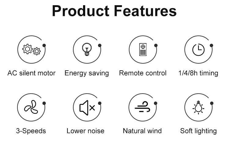 Simple Style and Easy Control 1stshine Ceiling Fan for Bedroom Living Room Coffee Shop