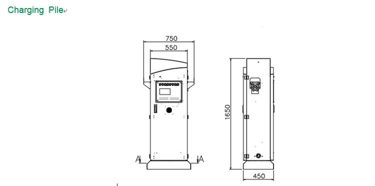 Ip54 750vsingle Dual Connector Ev Charging Pile Electric Charging Stations For Auto Vehicle