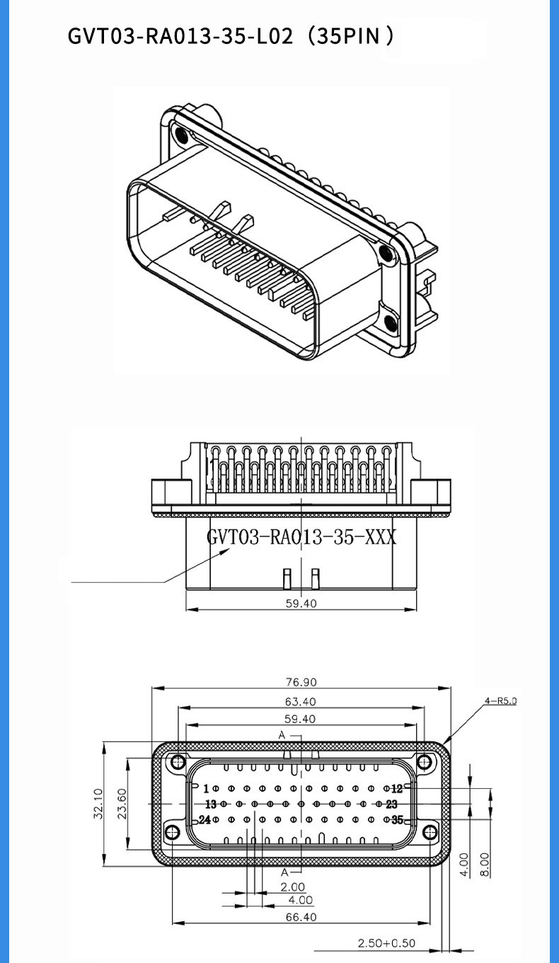 ACN New Energy Vehicle Connectors PTFE ABS Plastic Enclosure Injection Mold