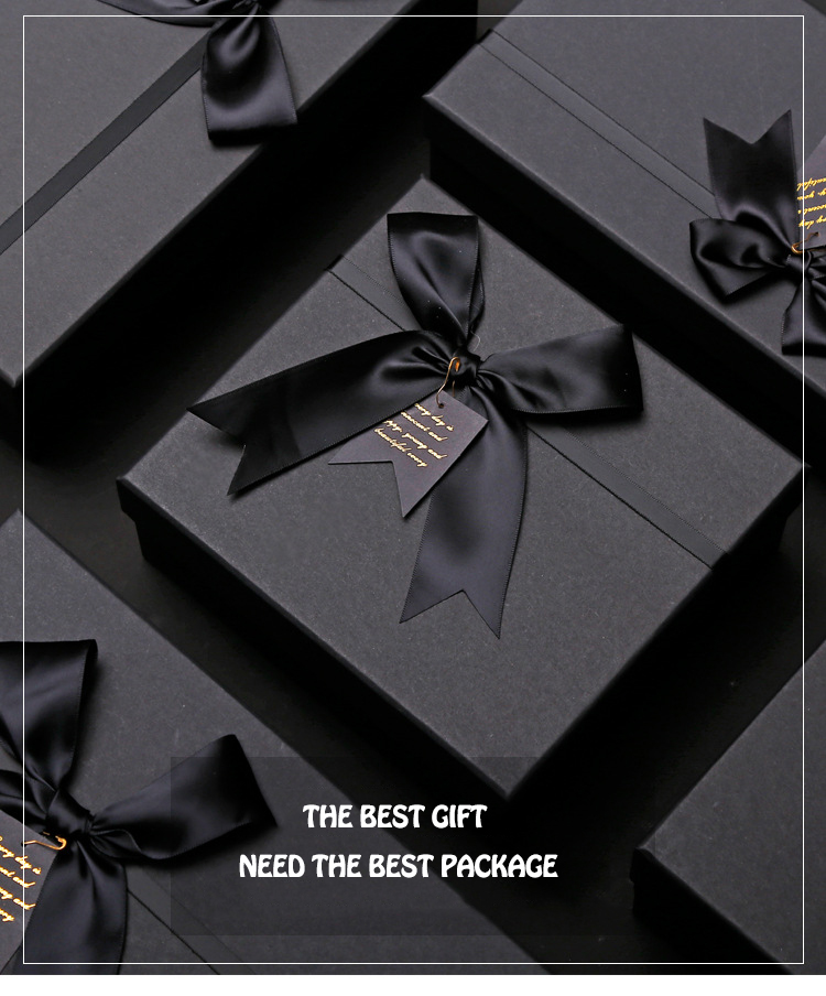 ODM Bulk Cardboard Gift Packaging Box Design Black Present Boxes For Lipstick Perfume