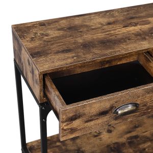 Rustic Console Table Furniture, Wooden Sofa Table with Drawer, Sofa Table for