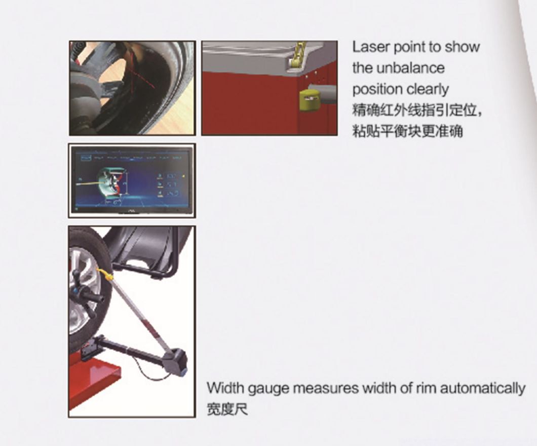 Trainsway Zh828 Wheel Service Equipment Wheel Balancing Machine Wheel Balancer 3D Quick-Touch Laser -Spot 40 mm Shaft