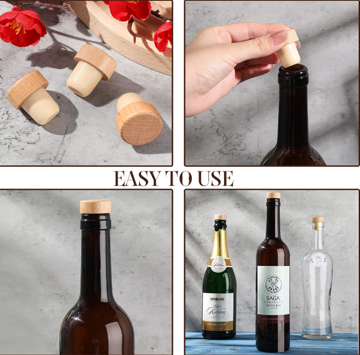 Clear T Cork Stopper Non Spill For Customized Whisky Bottles