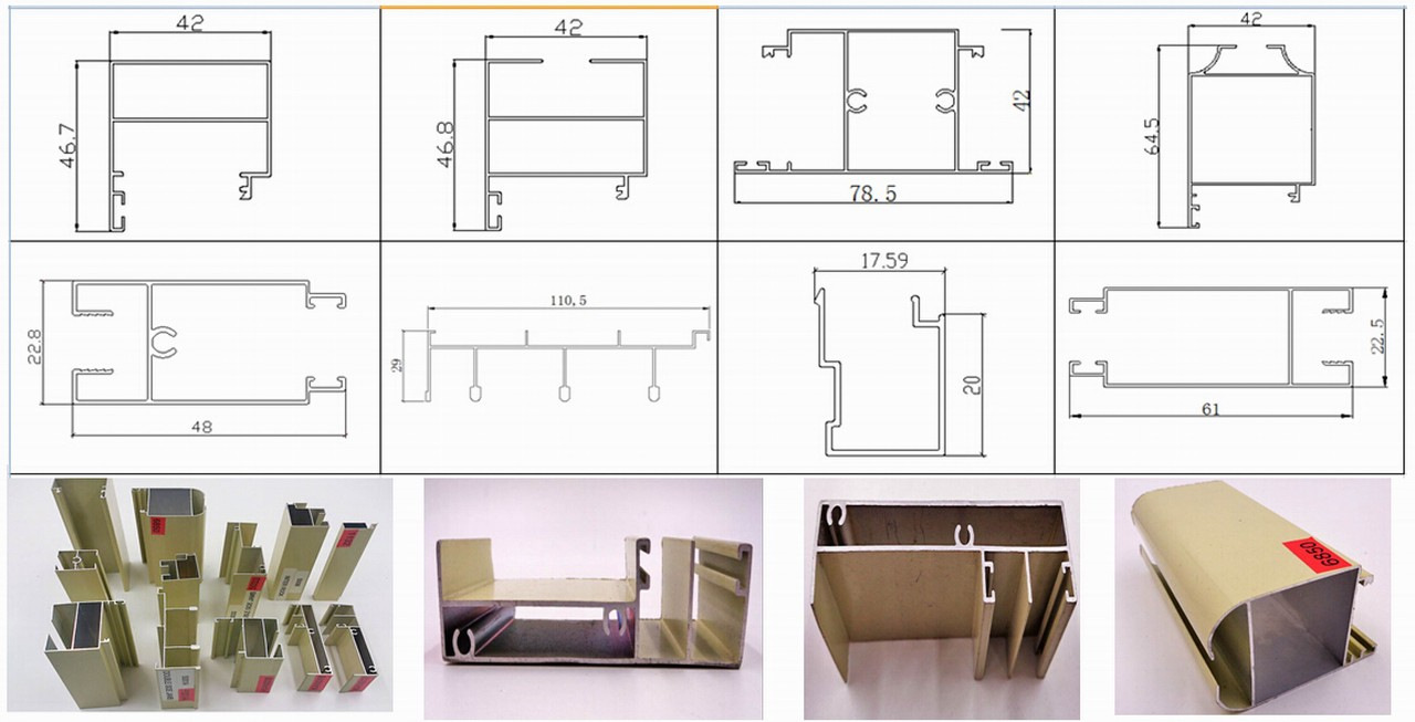 Powder Coating Black Aluminum Window and Door Extrusion Profiles for Tanzania