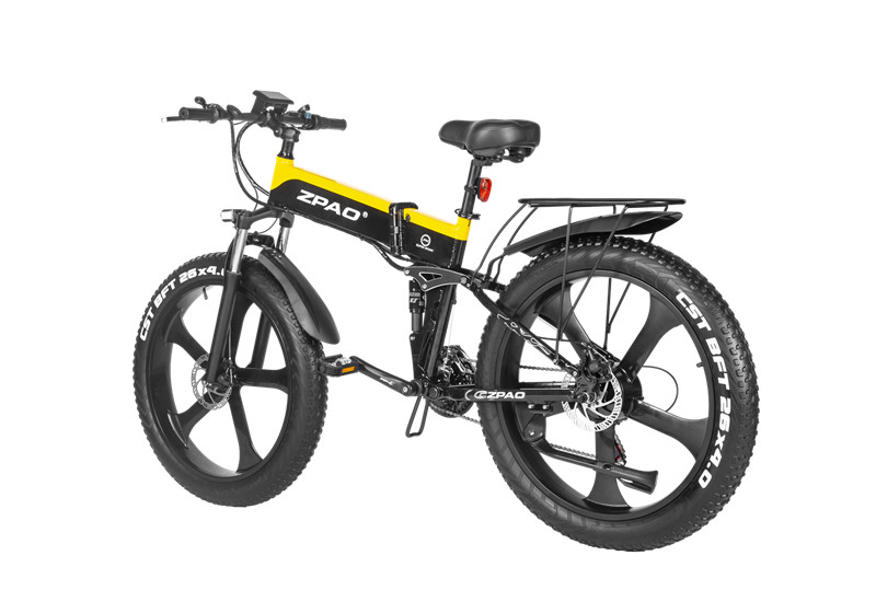 26 inch Disc Brake Folding Frame Fat Ebike with 48V 1000W Motor and 12.8AH Hidden Battery