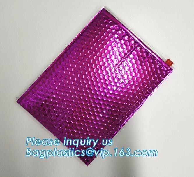 air mail metallic holographi rose gold bubble padded mailer / Zip lockkk bubble bag/ slider bubble bag,Holographic Factory