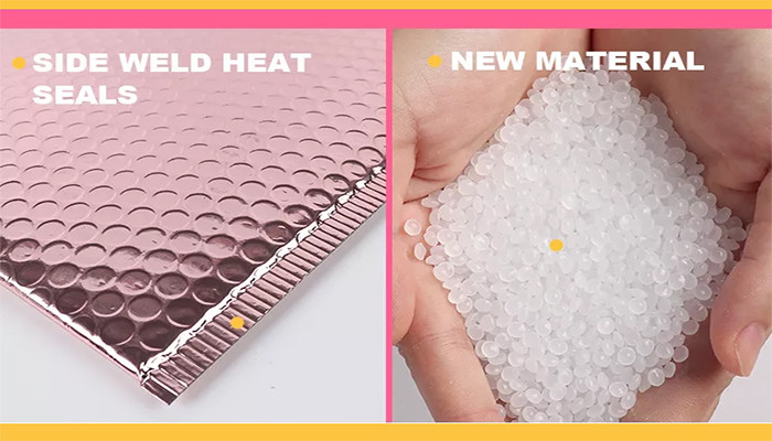 Custom Printed Colorful Air Padded Bubble Mailers Shipping Package Rose Gold Poly