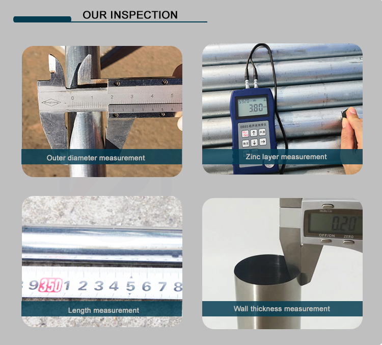 Tolerance ±1% Galvanized Steel Pipe Zinc 80g 6/12 meters Standard Length for Greenhouse Frame and Construction Material