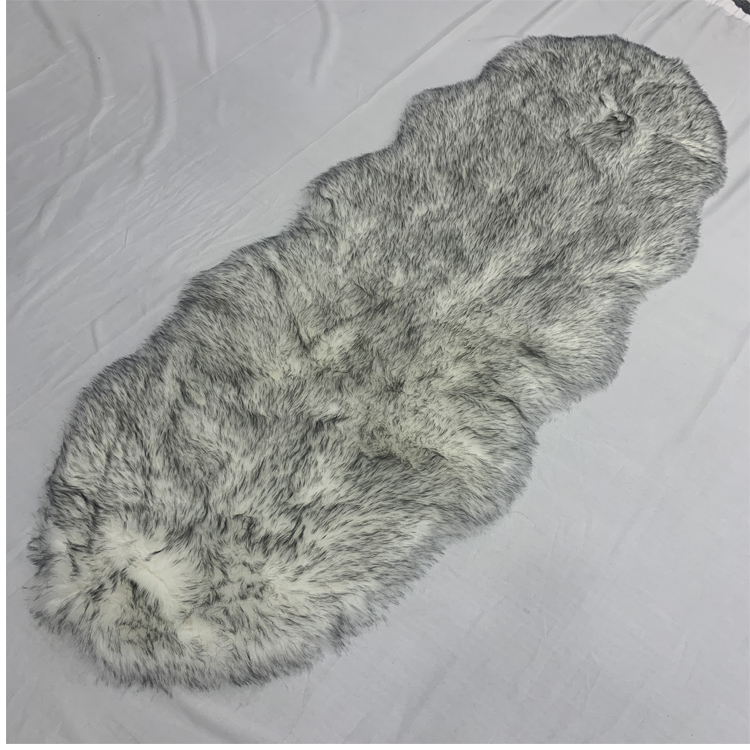 Black Soft Sheepskin Stool Pad Faux Fur For Seat Home Decoration