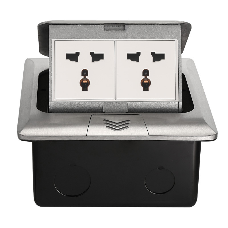 British/European/French/Universal Combination Floor Socket with Aluminum Alloy Panel