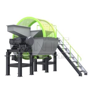 Double Shaft Shredder Rubber Tyre Shredding Machine Industrial Waste Tyre
