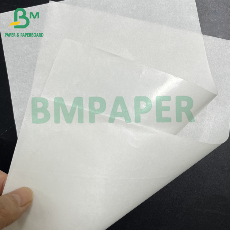 45 gsm + 10 gsm One Side Glossy PE Coated White Burger Wrapping Paper Butcher Paper