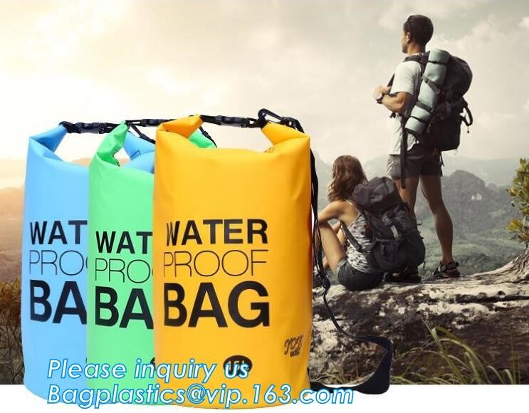 promotion 10L,20L,30L PVC tarpaulin ocean pack floating dry bags with shoulder strap front pocket, Swimming Floating Wat