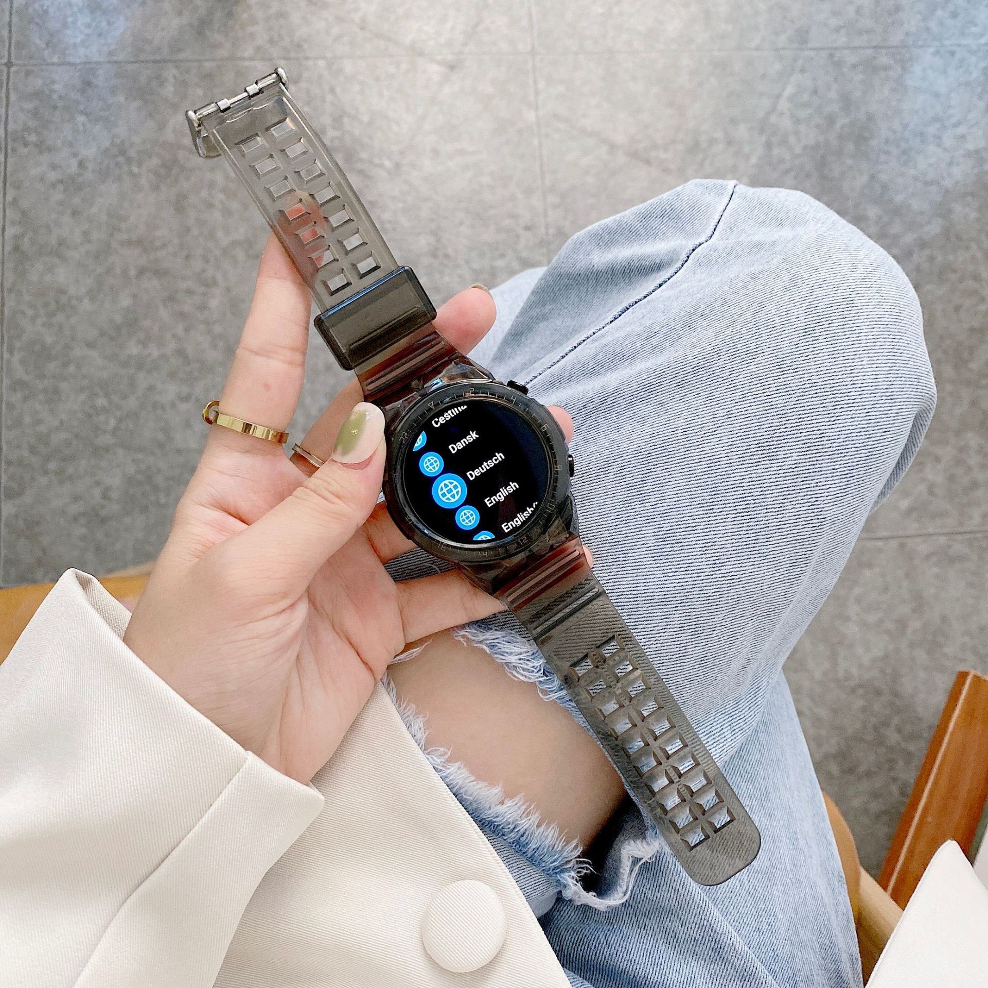 Breathable TPU Transparent Case Wrist Watch Band 46mm For Huawei GT2 GT 2E