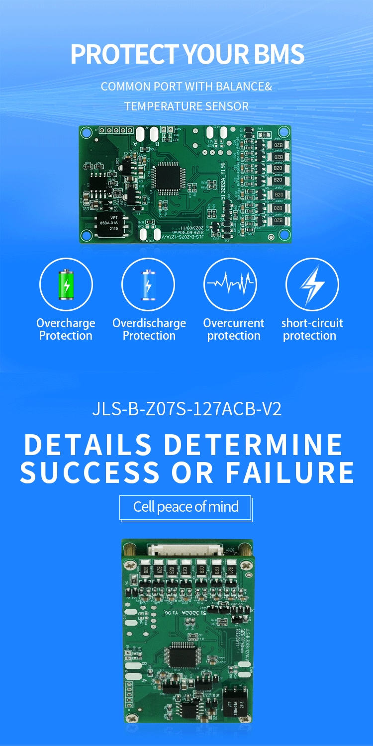 18650 Lifepo4 Battery Circuit Board Smart Bms 16s 48v 80a Uart / Rs485 / Canbus Fan Design