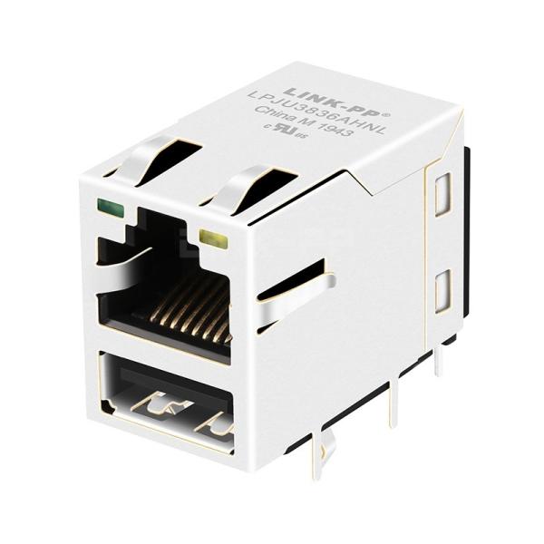RU3-ST-0006 Compatible LINK-PP LPJU3836AHNL RJ45 Magjack with Single USB 1000