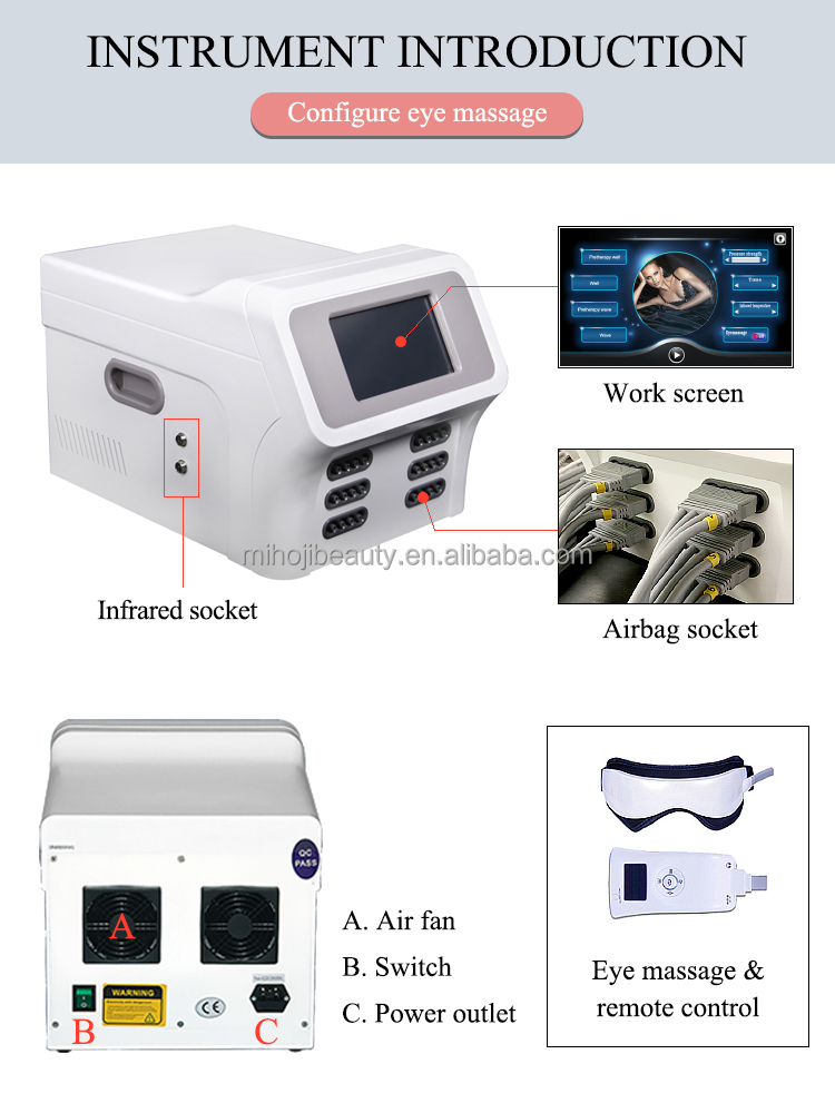 360mmHg Full Body Infrared Pressotherapy Machine 400W Power Consumption