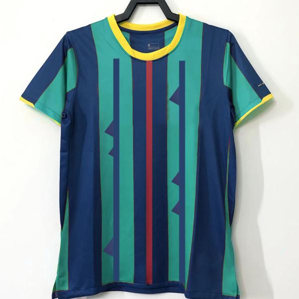 Blue Red Retro Soccer Jerseys Fabric Retro Football Kits T Shirt Men Soccer