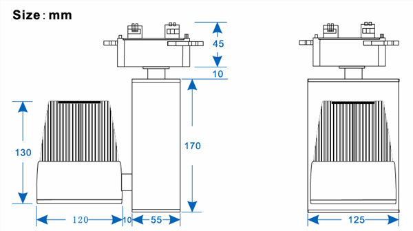 best quality high power 6000-6700lm 60W LED Track spot Light replace 75W metal halide lamp