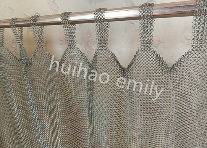 0.8x7mm Welded Type Ring Mesh Curtain For Interior Decoration