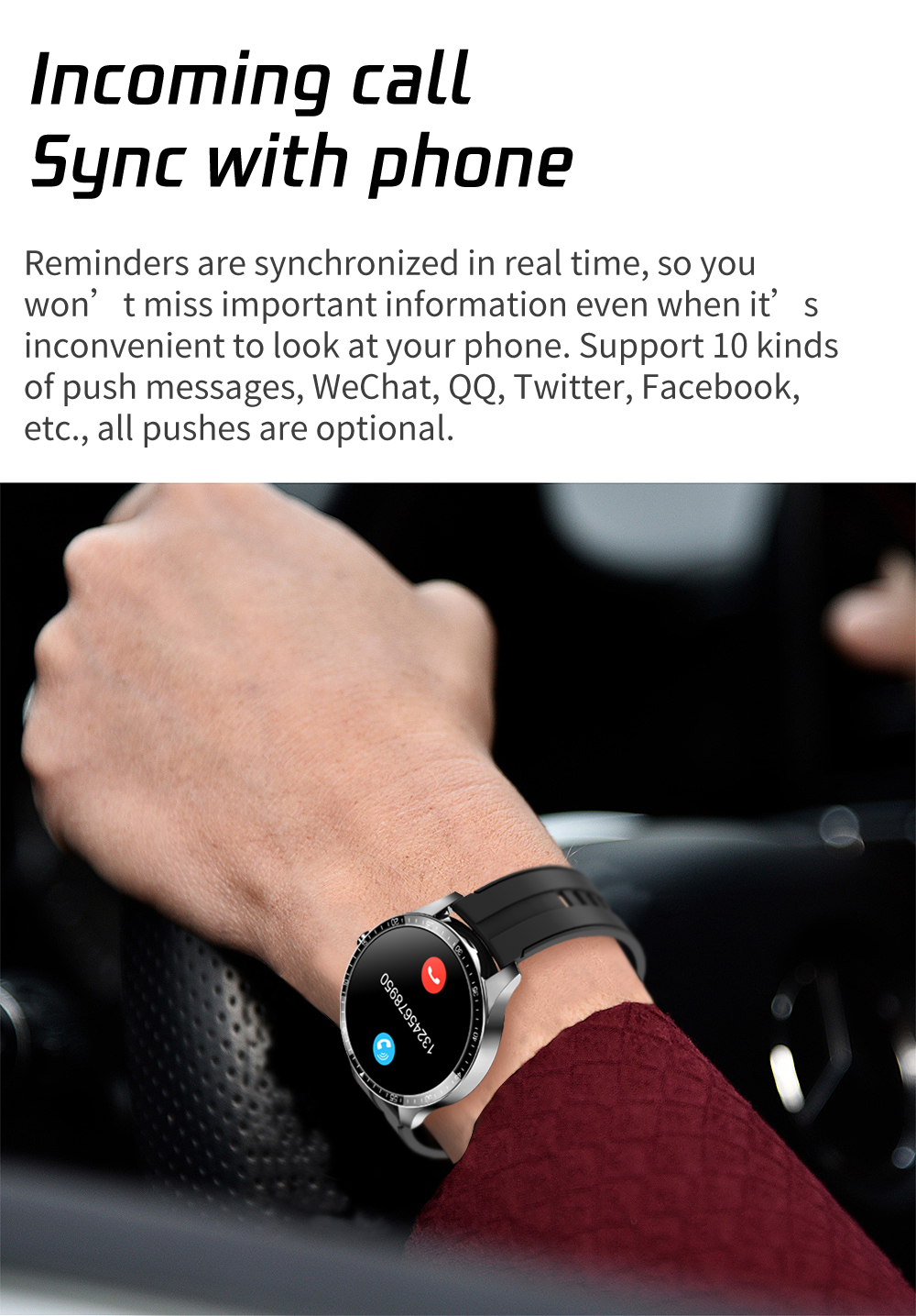 IP68 Silicone Smart Watch , 240*240 Smart Ecg Temperature Bracelet