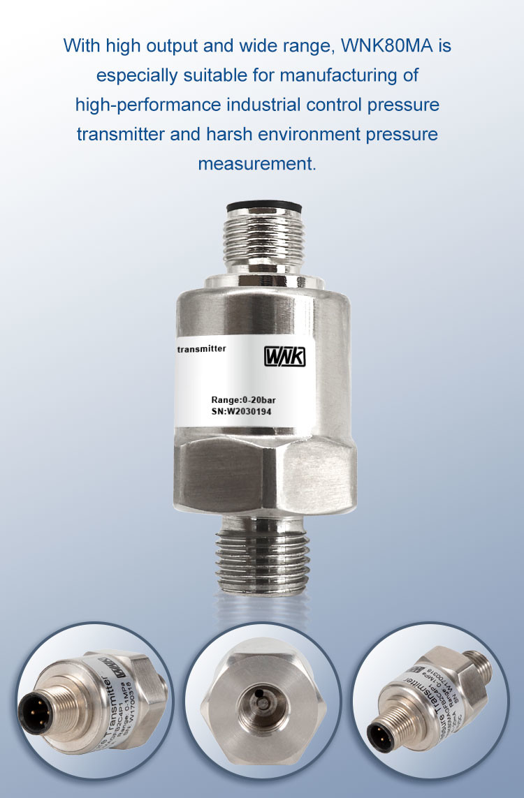 0-60bar 4-20ma I2C CNG Pressure Sensor Wear Resistant IP65 Protection