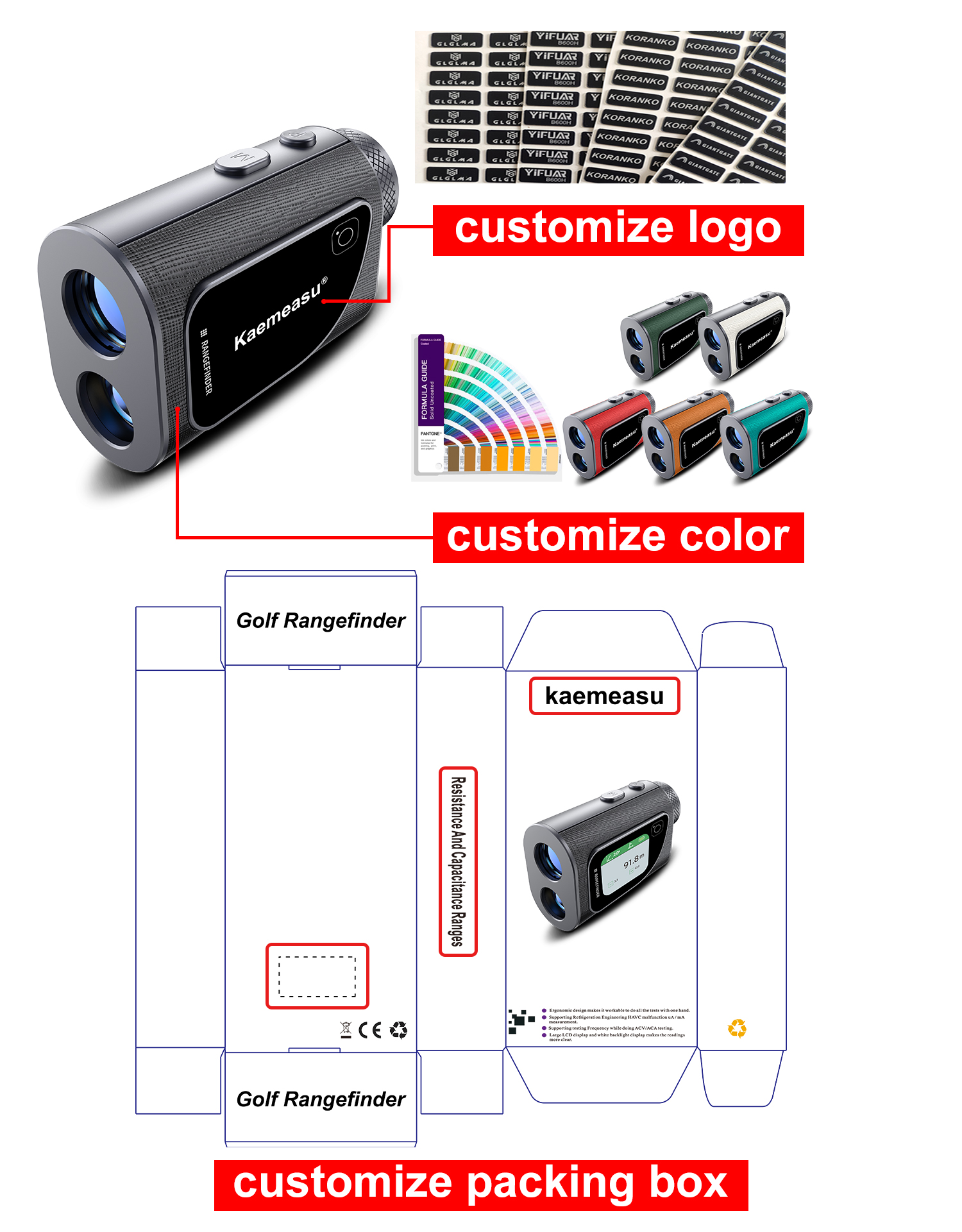 Handheld Portable Laser Rangefinder Electric Ruler Tape Measuring Tools Laser Distance Meter