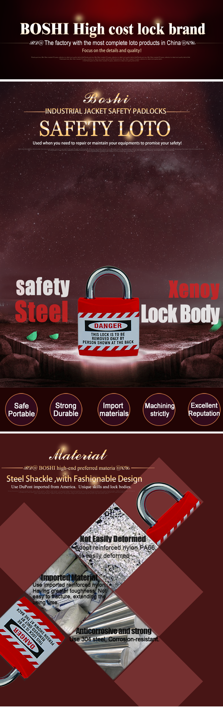 Key Retaining Jacket Safety Padlock , Laser Printing Lock Out Tag Out Locks