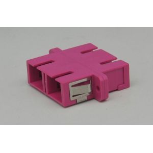 China Fiber Optic Adapter  SC/PC DX adapter with long flange purple ,OM1/OM2/OM3./OM4 on sale