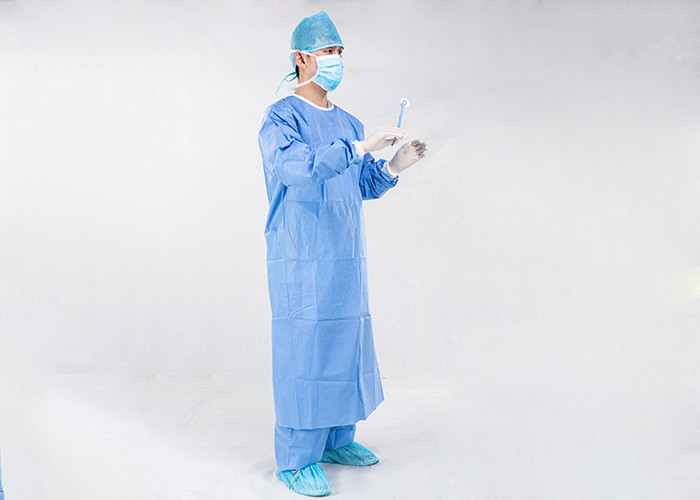 Reinforced Blue SMS Disposable Surgical Gown