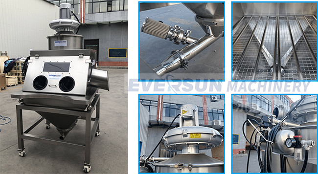 TLZ Dust Free Small Bag Discharge Station With Sieve