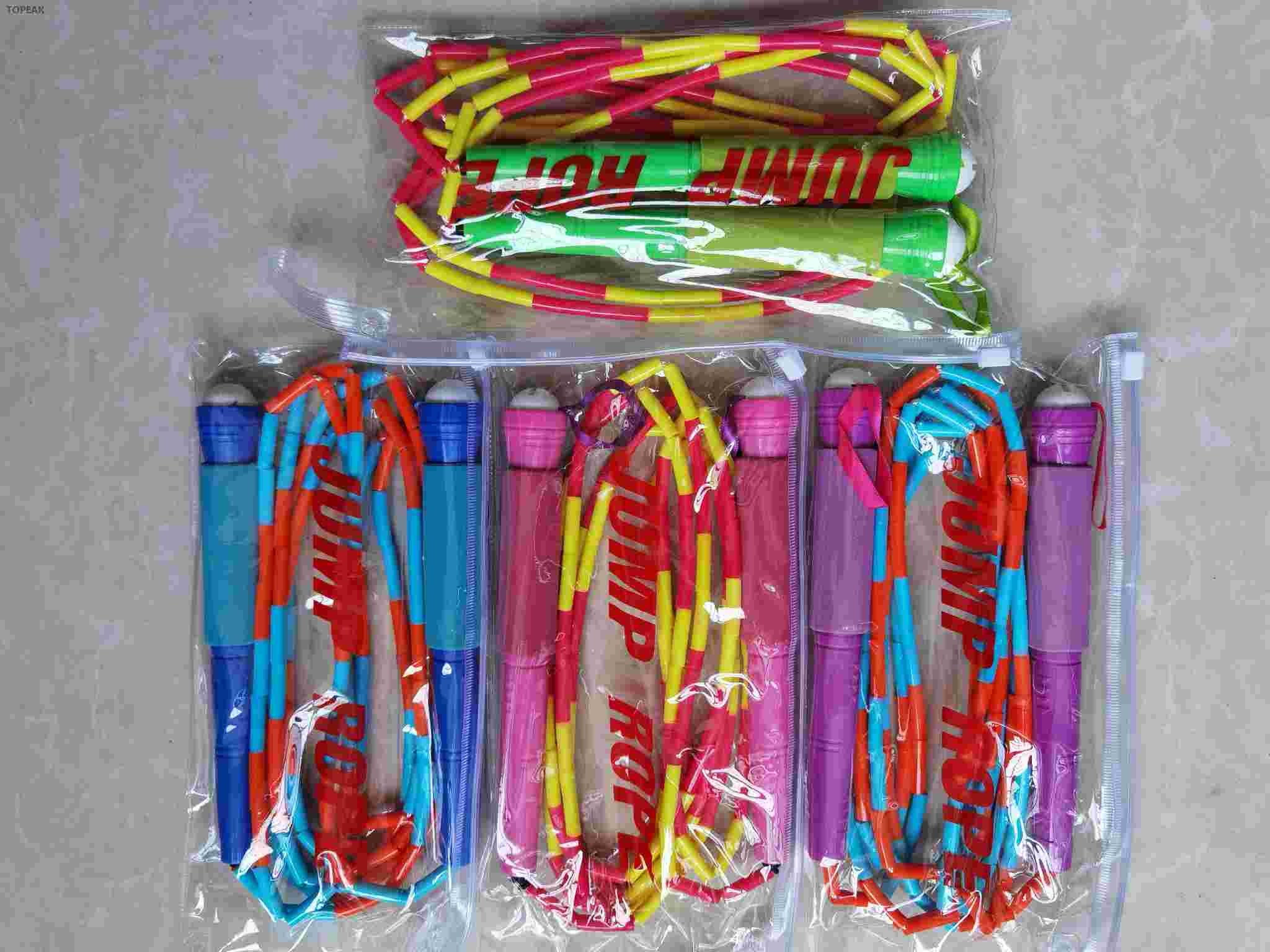 Long Plastic Jump Rope Segmented Speed Training Gym Blue 2.8m