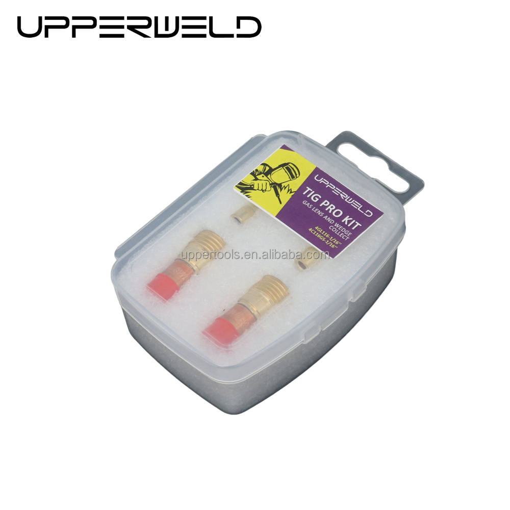 Gold Upperweld 4GL116 Gas Lens and 4C116GS Wedge Collet Kit for WP17 18 26 Welding Torch