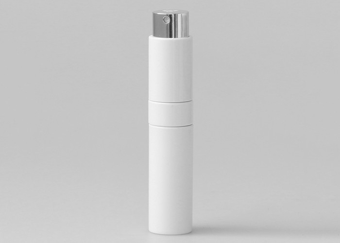 White Twist And Spritz Atomiser Plastic Refillable Perfume Atomiser 104mm Height
