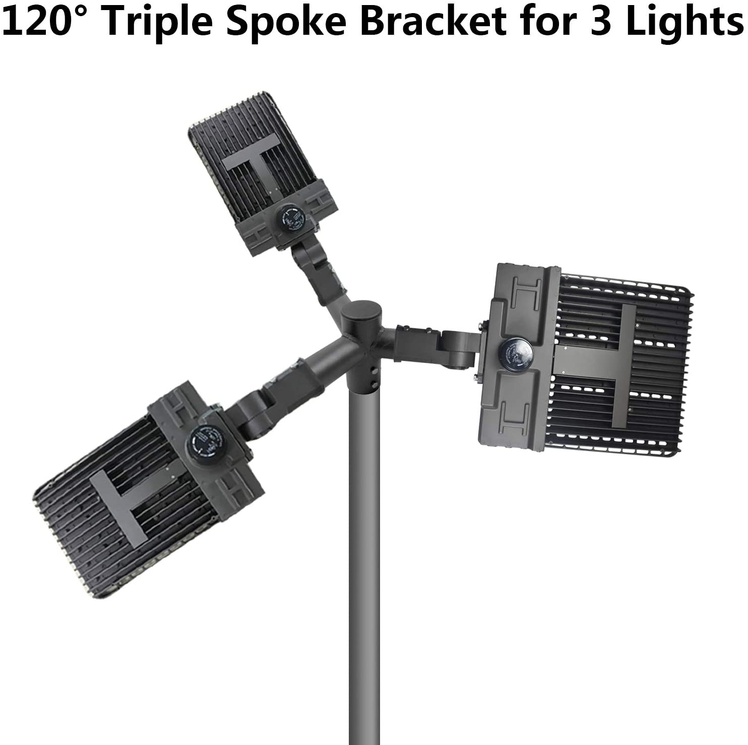 Single-side Bracket Light Pole Arm Bracket Quad Spoke 3" Tenon Adapter Fitting 3-10mm Thickness