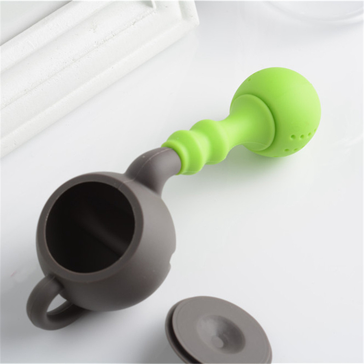 Teapot Shape Designed Silicone Strainer Tea Leaves Filter Bag Ball Mesh Silicon Tea Cup Steeper Infuser