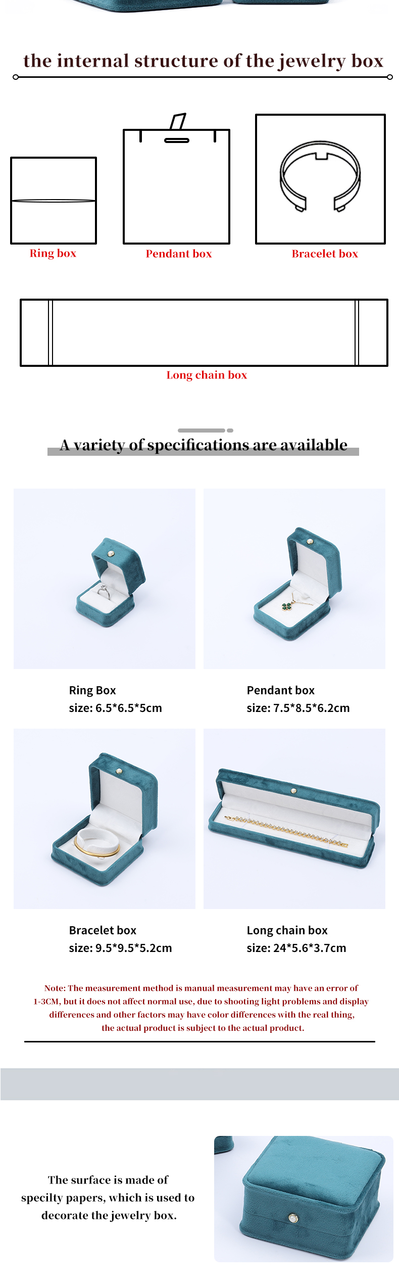 Wholesale Manufacturing high end velvet Jewellery packaging Box Custom Necklace Bracelet Earrings Ring jewelry set Packaging green Velvet Jewelry Box