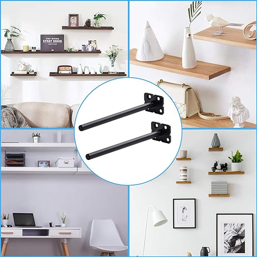 Metal Steel Bracket Heavy Duty Shelving for Mantle and Invisible Wall Mounting White