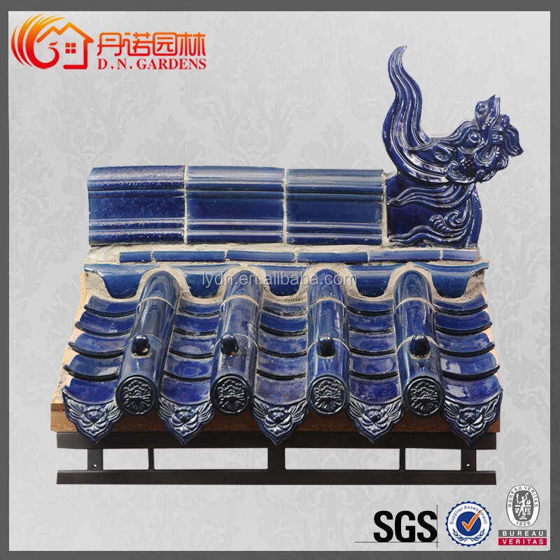 180*180 Chinese Temple Arch Gate Retro Style Faux Ceramic Clay Roof Tiles for Concrete Structure