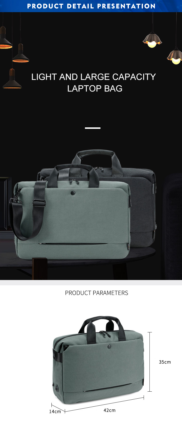 OEM 21L Business Office Crossbody Computer Bags For Men Tear Resistant