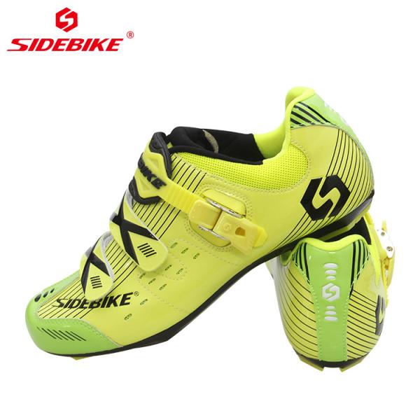 Yellow Youth Breathable Cycling Shoes , Road Bike Durability Anti Skid Sport