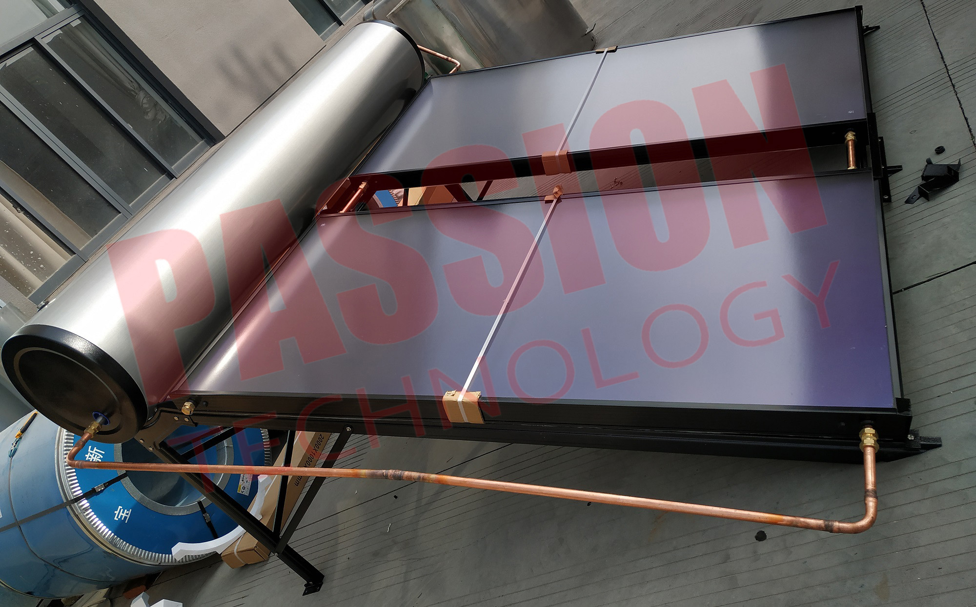 Pressure Blue Film Flat Solar Panel Hot Water System For Heating Water