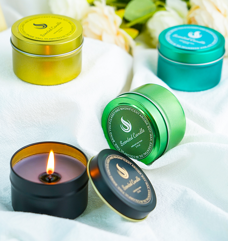 Aroma Candle Soy Handmade Candles Scented Candle Colorful Tin Jars Gift Set