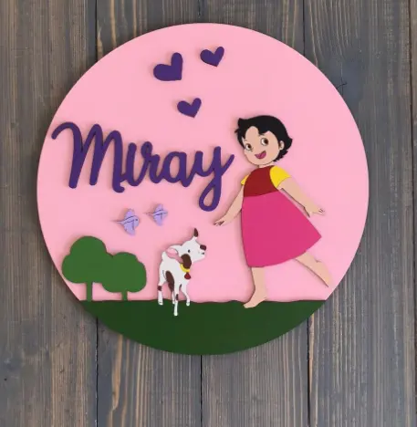 Customized Round Wooden Slices Door Wall Refrigerator Kitchen Cabinet Decorative