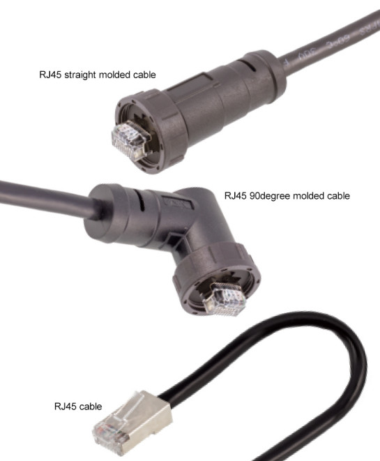 Black 8P8C Waterproof IP67 Rj45 Ethernet Connector Waterproof Wire Connector